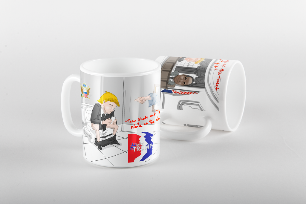 Trump taking a dump mug